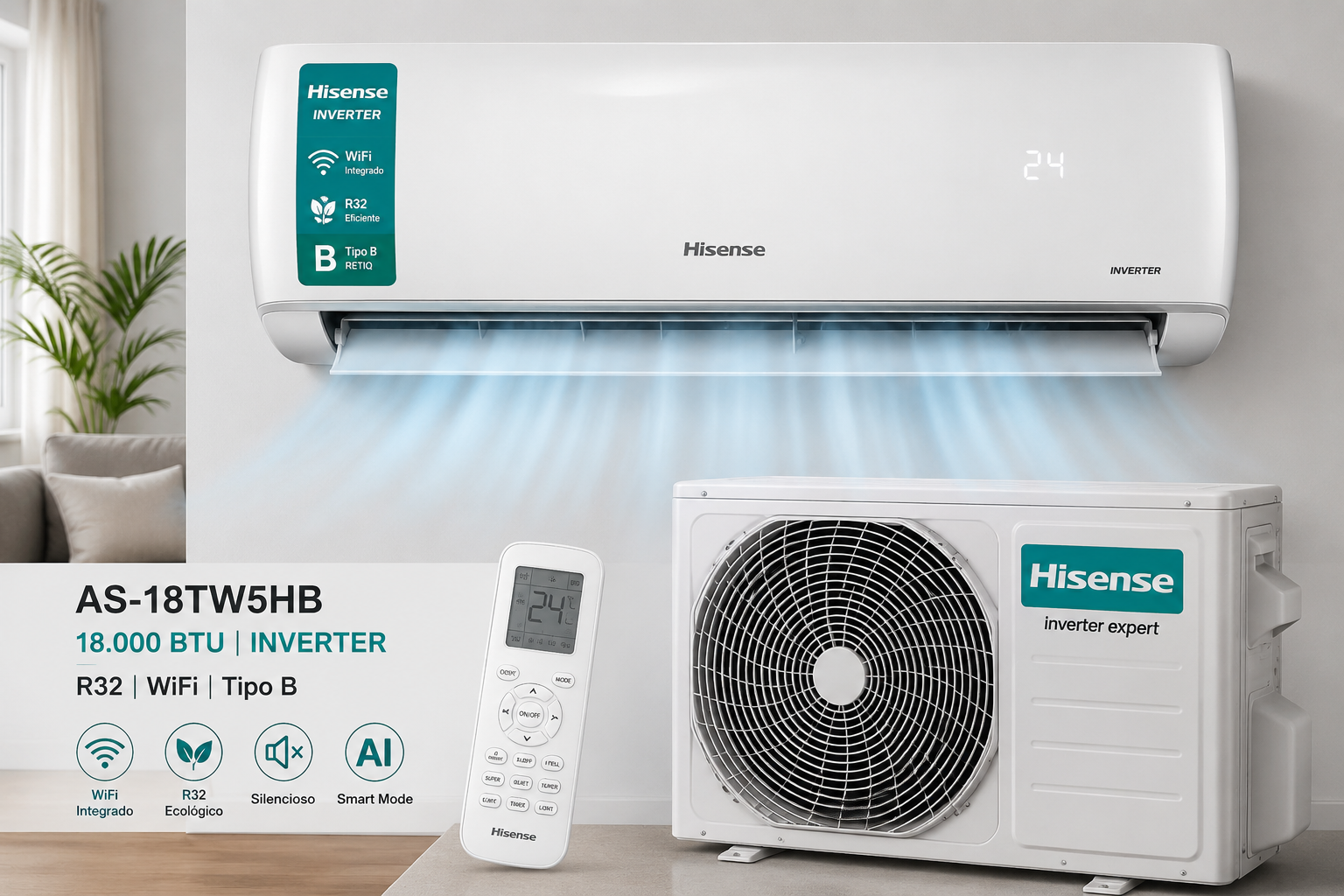 Hisense AS-18TW5HB – R32 WiFi Tipo B