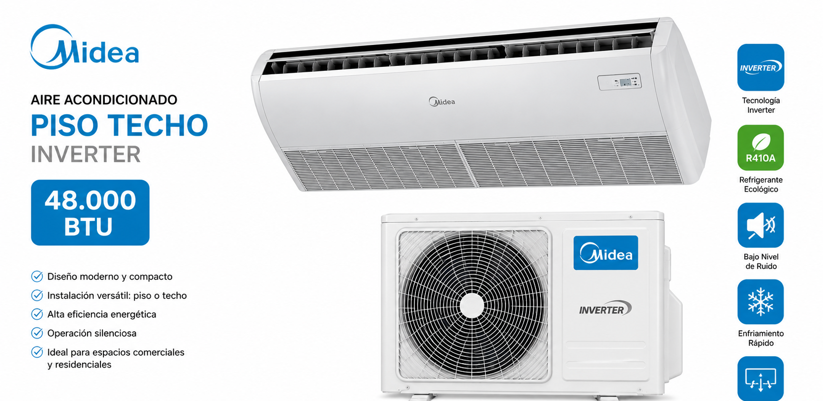 Midea Piso Techo Inverter 48.000 BTU