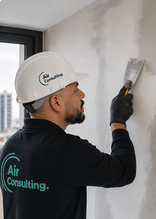 Técnico realizando reparaciones locativas